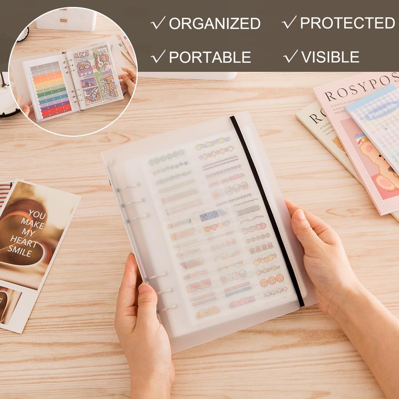MANWU 1pcs A5 Sticker storage Album,sticker organization Collecting Book Binder sleeves for planner stickers organizers collector recipe cards (3 different sized pockets) - Image 2
